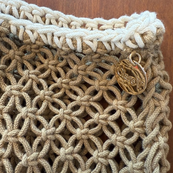 CLARE V L’ETE TOTE Bag ‘LE WEEKEND’ crocheted Beach tote Red Print EUC! - Picture 5 of 5